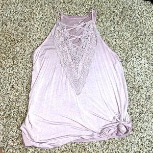 Floral lace spaghetti top